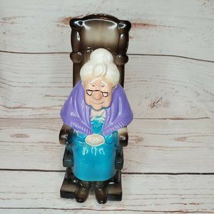 Rare Vintage Retirement Fund Grandma Rocking Chair Piggy Bank Made In Japan